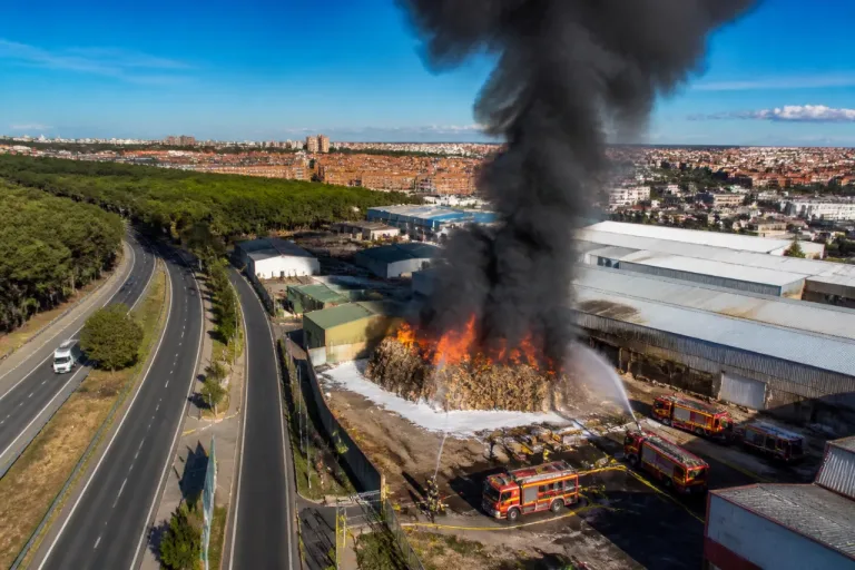 Gran incendio junto a la N-601 genera una densa humareda en el sur de Valladolid