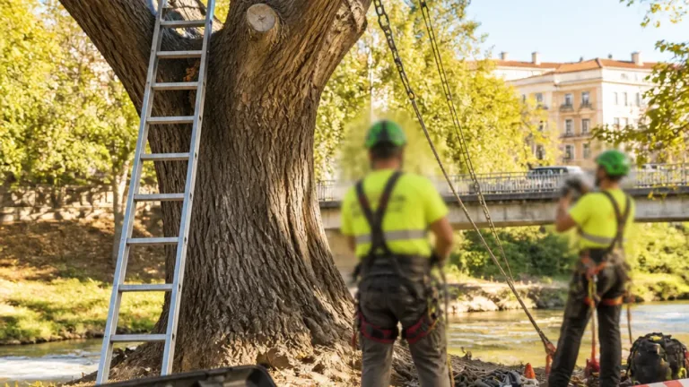 Huesca refuerza el Pino del Isuela con nueva cirugía arbórea para preservar el ejemplar