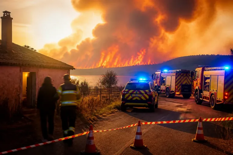 Importante incendio de pasto en Villamuelas obliga a cortar una carretera y evacuar una vivienda