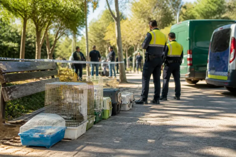 Incautadas 263 aves y 13 detenidos en el parque de los Pajaritos de L'Hospitalet de Llobregat