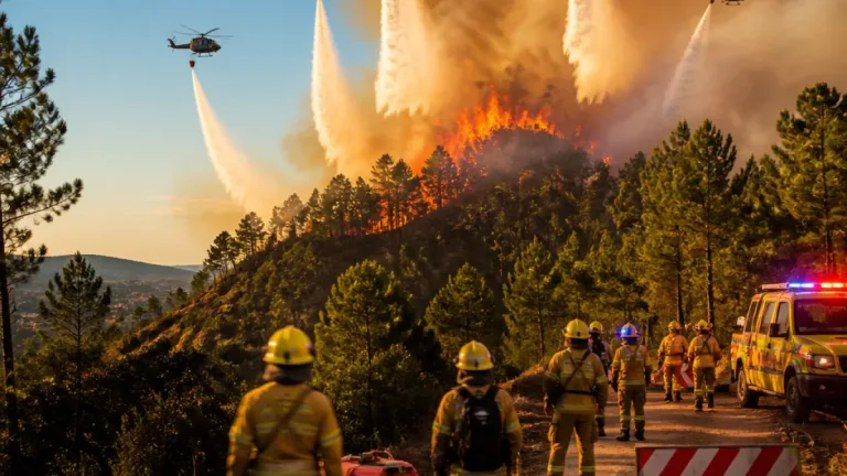 Incendio activo en Bastavales (Brión) moviliza helicópteros y brigadas mientras se controla fuegos en Lugo