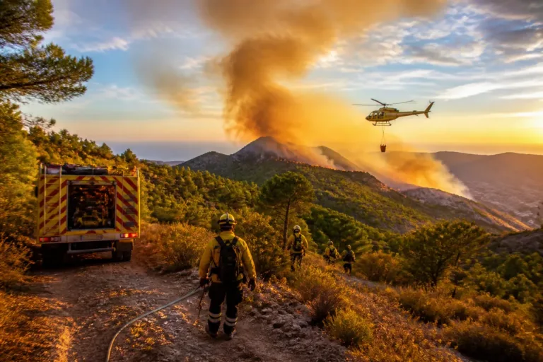 Incendio activo en los Montes de Málaga moviliza a efectivos y medios aéreos