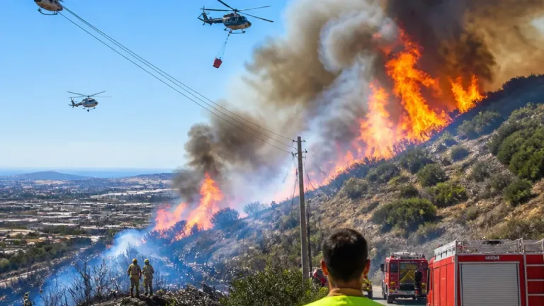 Incendio cerca de la ciudad obliga a movilizar helicópteros y corta suministro en zonas de Lorca