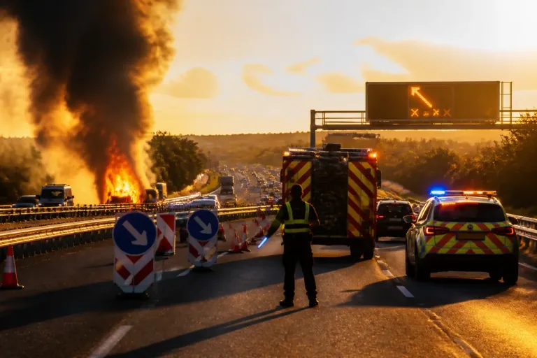 Incendio corta la AP-4 en dirección Cádiz y obliga a desvíos en Los Palacios