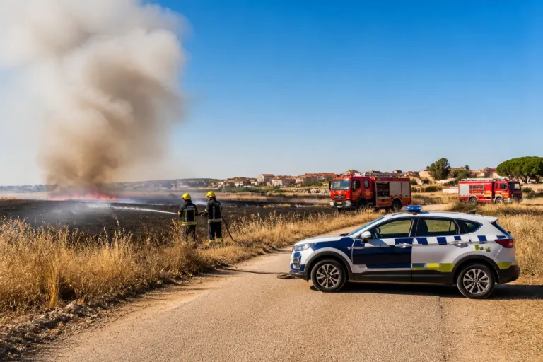 Incendio de rastrojos en El Salobral moviliza a bomberos y Policía Local de Albacete