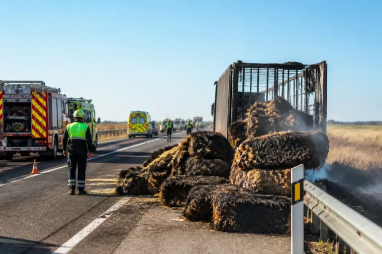 Incendio de un semirremolque con pacas obliga a regular el tráfico en la A-6 en Cerecinos