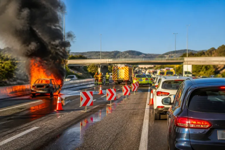 Incendio de un vehículo provoca congestión en la C-58 en sentido Terrassa