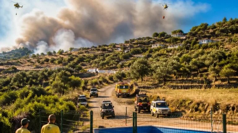 Incendio en Gargüera obliga a activar el nivel 1 en Cáceres por riesgo sobre viviendas