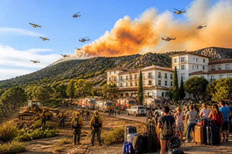 Incendio en Grazalema obliga a desalojar el Hotel Fuerte y activa la fase de emergencia 1