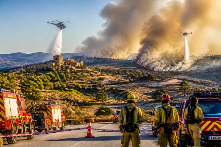 Incendio en Guimerà obligó a confinar a unas 21.000 personas y quemó cerca de 330 hectáreas