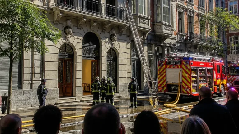 Incendio en la calle Cortes de Bilbao obliga a desalojar momentáneamente un edificio