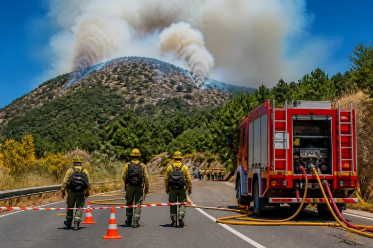 Incendio en Ribota de Sajambre obliga al corte de la N-525 y activa medidas en León