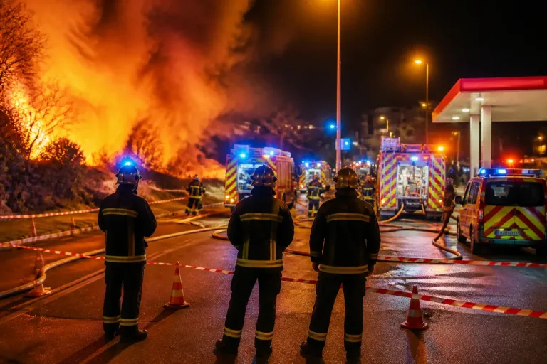 Incendio junto a una gasolinera moviliza a bomberos en Zaragoza