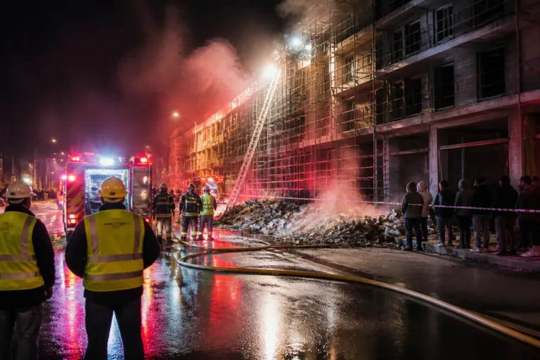 Incendio nocturno en construcción obliga a evacuar a 40 personas en L'Hospitalet de Llobregat