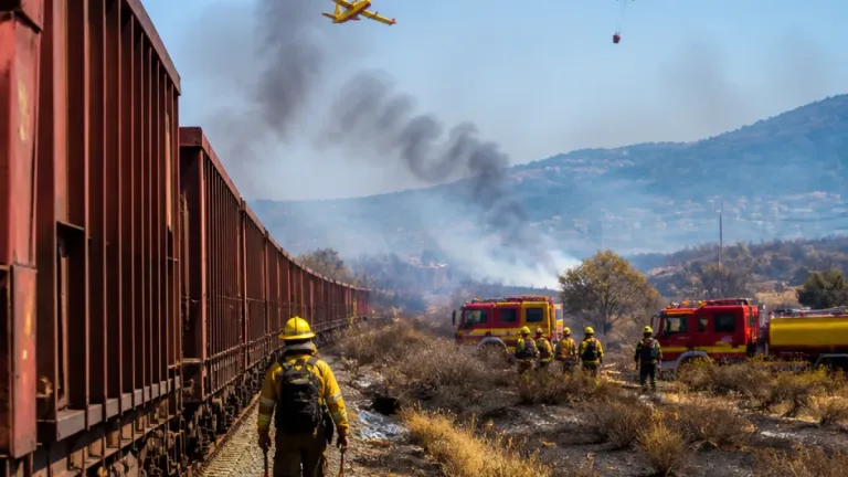 Incendios tras paso de un tren de mercancías afectan a zonas rurales de Ourense