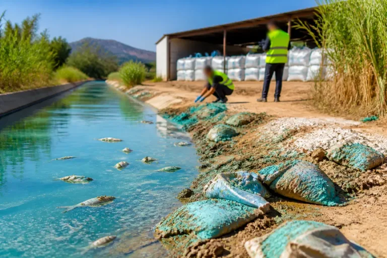 Investigan un vertido de sulfato de cobre en un canal del Ebre que causa mortandad de peces