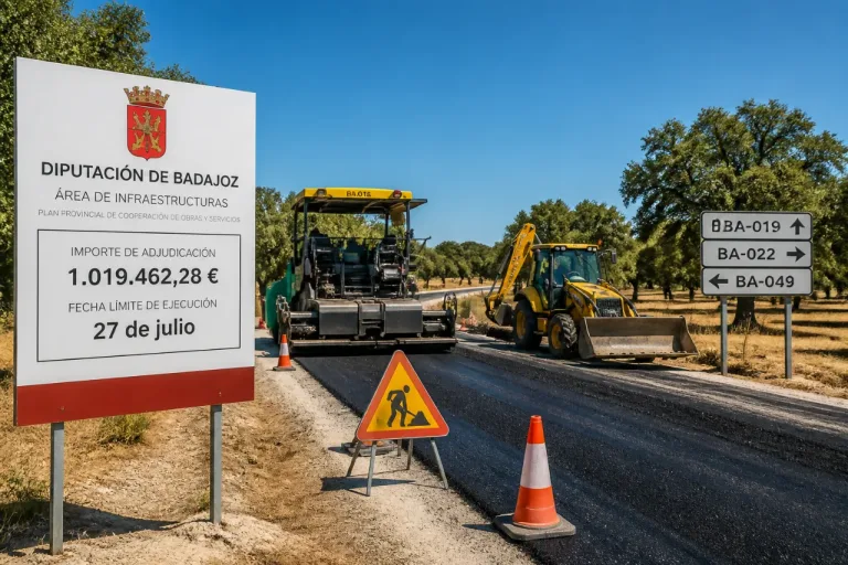 La Diputación de Badajoz licita obras por más de 1 millón para reforzar carreteras provinciales