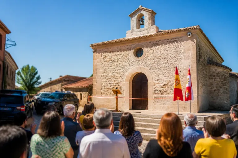La Diputación invierte 290.200 € en Valdearenas y entrega la ermita rehabilitada de Nuestra Señora de la Soledad