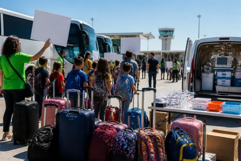 Llegada a Lleida de 40 niños saharauis para dos meses de acogida y controles médicos