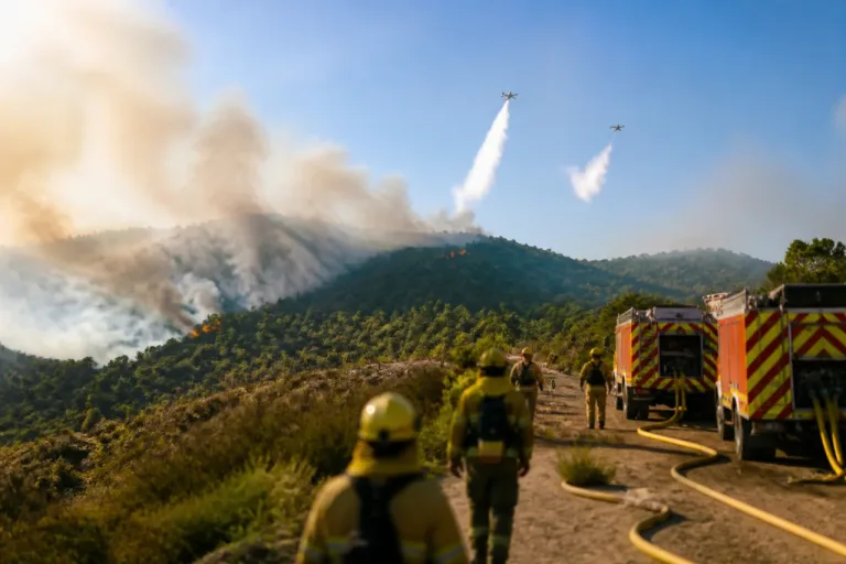 Los Bomberos estabilizan el incendio en Artesa de Segre que movilizó a 100 efectivos en Lleida