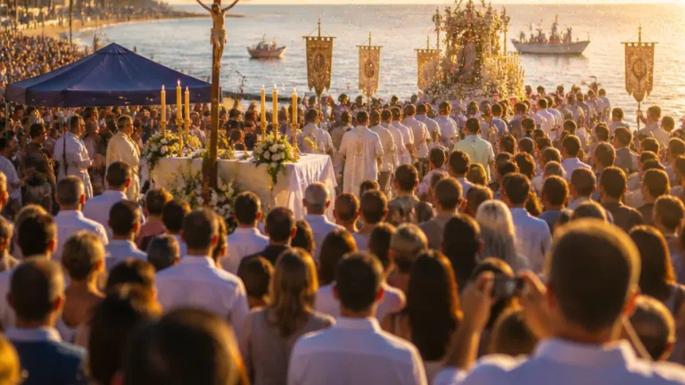 Marbella celebra con multitud la procesión y la misa en la playa por la Virgen del Carmen