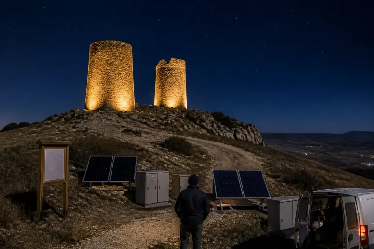 Moclín ilumina sus torres vigías con energía solar dentro del Plan del Poniente