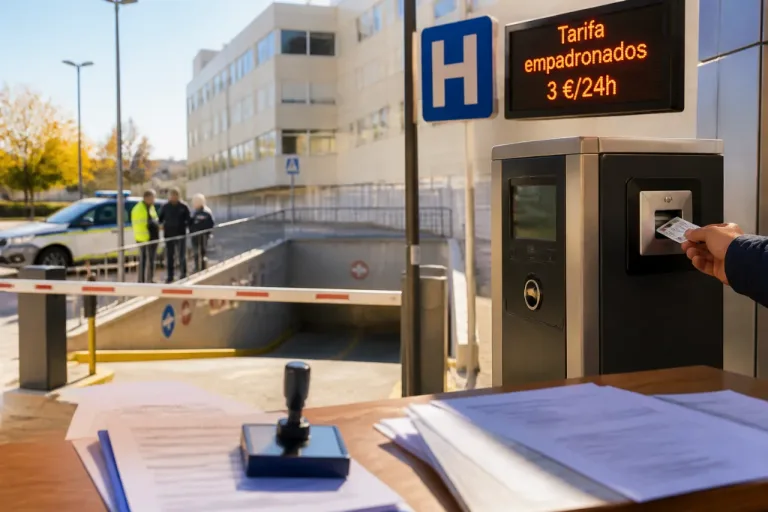 Parla mantiene la tarifa reducida de 3 € diarios en el aparcamiento del hospital