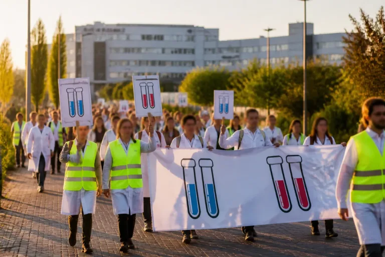 Parla protesta por el cambio del laboratorio: 20 empleados en limbo y quejas por retrasos