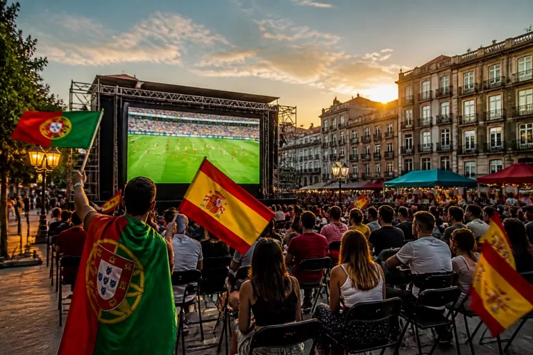 Pontevedra instala una pantalla gigante en Montero Ríos para ver España-Portugal