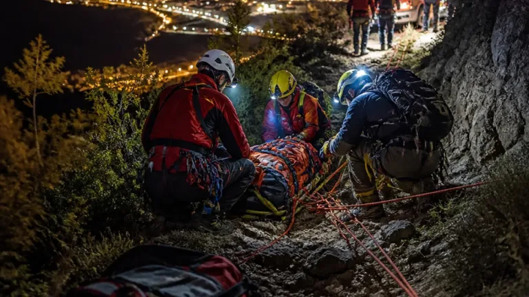 Rescatan de noche a una escaladora con lesión de tobillo en Hoya Moros (Candelario)
