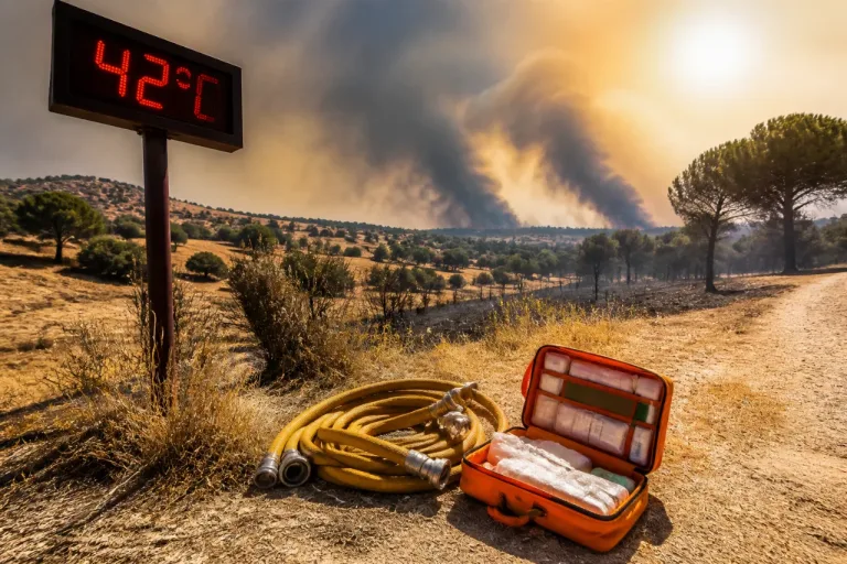 Ola de calor y humo: temperaturas extremas, miles de hectáreas arrasadas y focos activos en 18 provincias