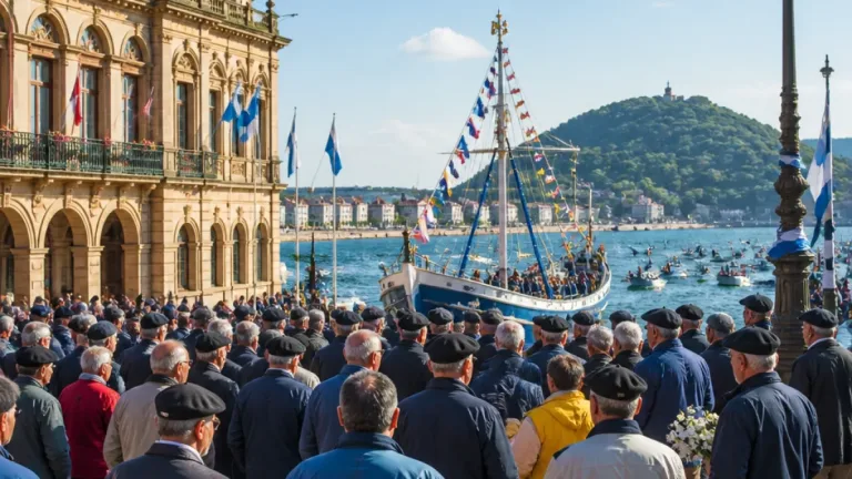 San Sebastián rinde homenaje a más de un centenar de pescadores jubilados en la Virgen del Carmen