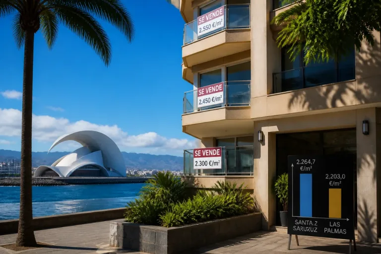 Santa Cruz de Tenerife supera a Las Palmas y encarece la compra de vivienda en Canarias