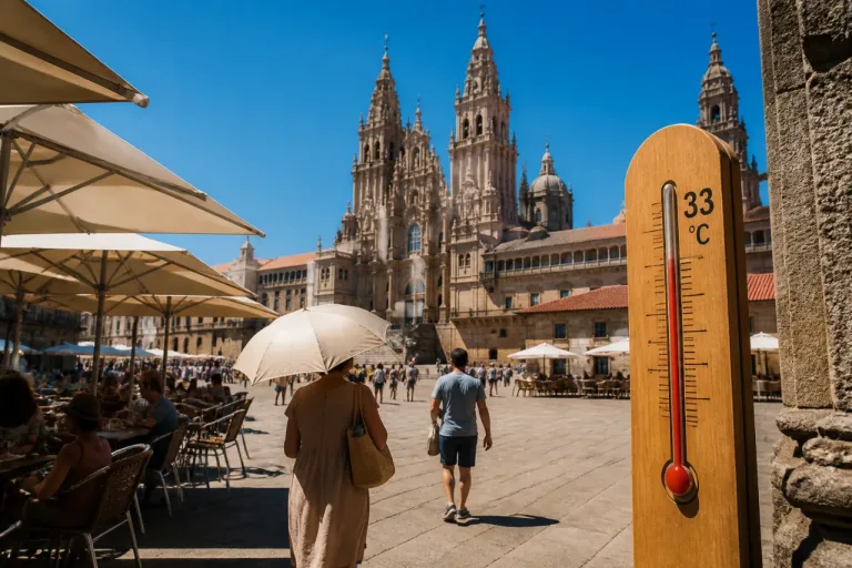 Santiago de Compostela afronta días de mucho sol y máximas que rozarán los 33 ºC