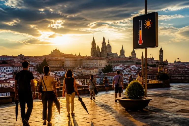 Santiago de Compostela afronta subida térmica y riesgo de tormentas en el horizonte inmediato