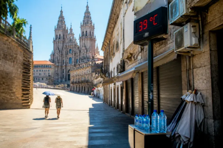 Santiago de Compostela declara alerta naranja por calor: máximas próximas a 39 ºC