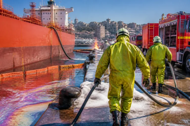Simulacro químico en el puerto de Santander evalúa la respuesta ante emergencias