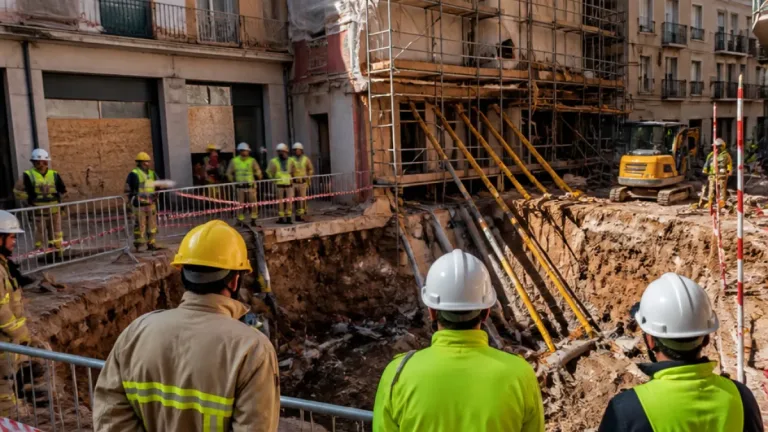 Socavón en el Putxet obliga a desalojar viviendas junto a las obras de la L9 en Barcelona