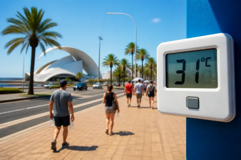 Tenerife encara un repunte térmico: máximas de 31 °C y prealerta por calor en Canarias