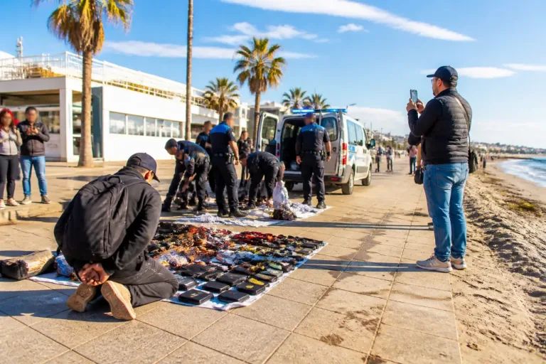 Tensión en el Paseo Marítimo de Roquetas de Mar tras intervención de la Policía Local a manteros