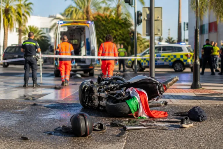Tragedia en Algeciras: una mujer fallece tras quedar una bandera atrapada en la rueda de una moto