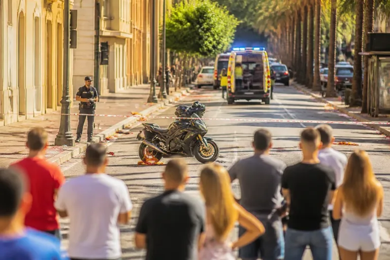 Tragedia en Algeciras: una mujer muere al enredarse una bandera en la rueda de una moto