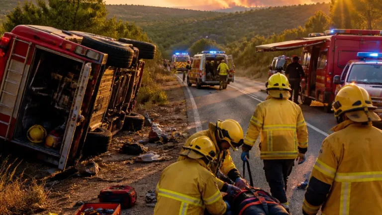 Tres bomberos heridos en Teruel mientras trabajaban en el incendio de Peñarroya de Tastavíns