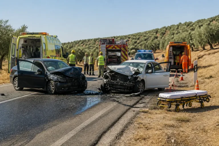Un fallecido y un herido tras una colisión frontal en la A-364 a la altura de Marchena