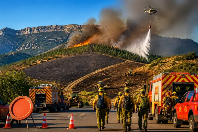 Un incendio en Chibluco alcanza 75 hectáreas y llega a las puertas del Parque Natural de la Sierra de Guara