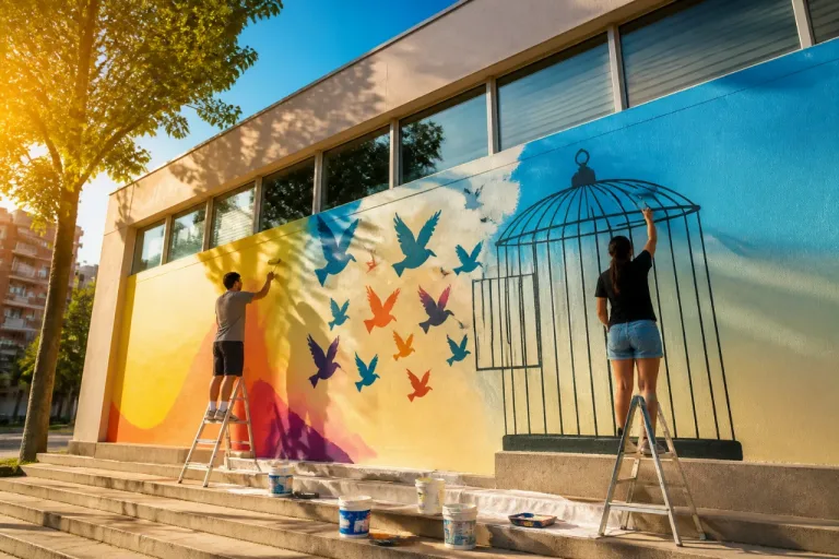 Un mural en Fortuny reivindica el antirracismo y activa la comunidad en Reus