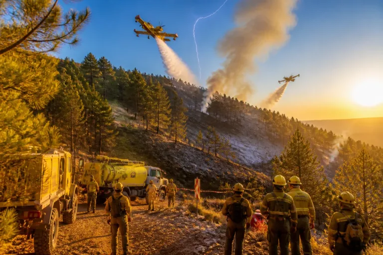 Un rayo provoca un incendio forestal en Uña y moviliza a la BRIF y medios aéreos