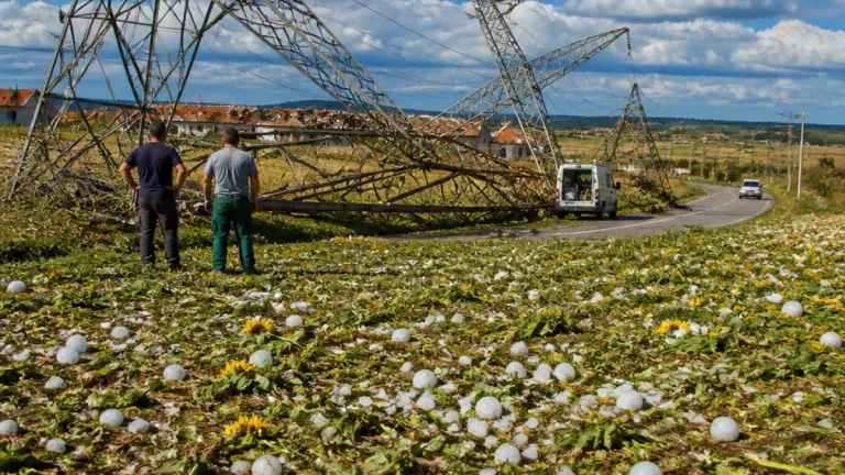 Una granizada exprés arrasa cultivos y derriba torretas en una franja amplia de Burgos