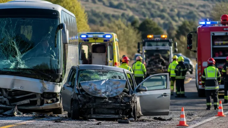 Una persona fallece y otra resulta herida tras la colisión frontal entre un autobús y un turismo en Burgos