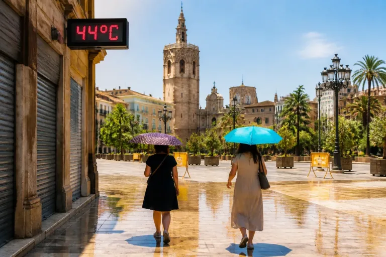 Valencia en alerta roja: ola de calor con hasta 44 ºC y avisos por riesgo extremo